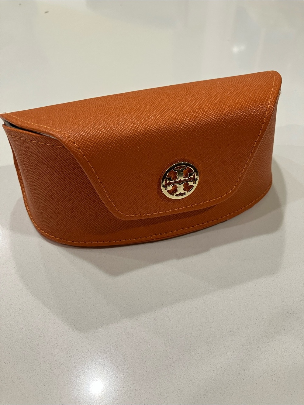 Tory Burch Orange Sunglasses Case with Gold Logo